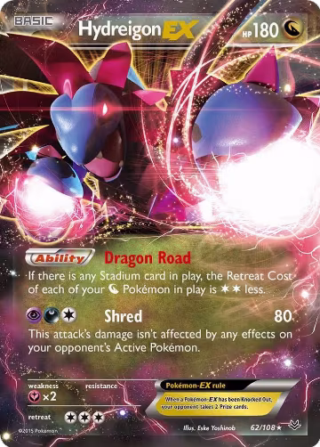 Hydreigon EX (62/108), XY - Roaring Skies — Pokémon card price