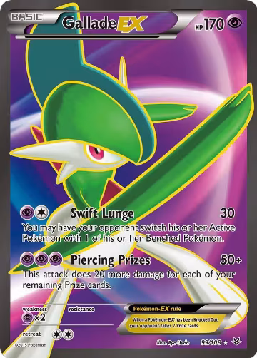 Gallade EX (99 Full Art) (99/108), XY - Roaring Skies — Pokémon card price