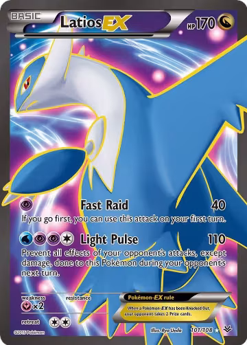 Latios EX (101 Full Art) (101/108), XY - Roaring Skies — Pokémon card price