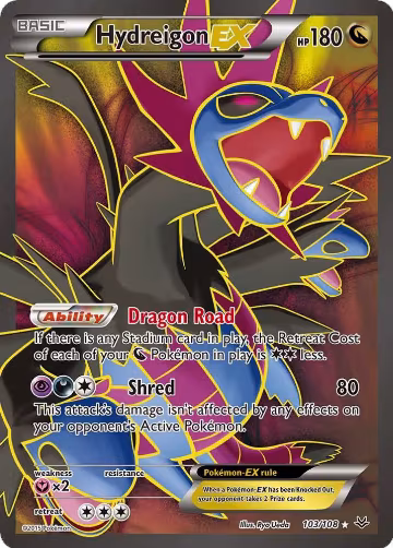 Hydreigon EX (103 Full Art) (103/108), XY - Roaring Skies — Pokémon card price
