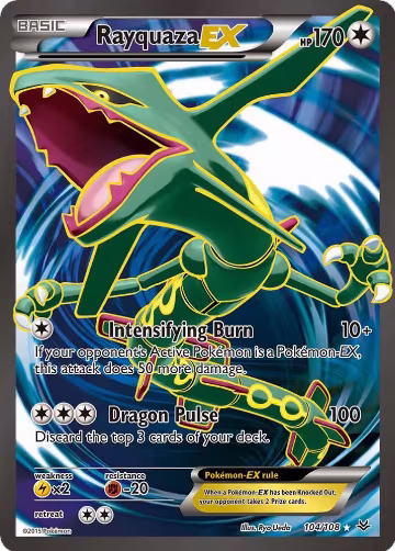 Rayquaza EX (104 Full Art) (104/108), XY - Roaring Skies — Pokémon card price