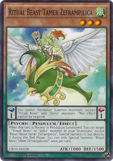 Ritual Beast Tamer Zeframpilica (CROS-EN028), Crossed Souls — Yu-Gi-Oh! card price