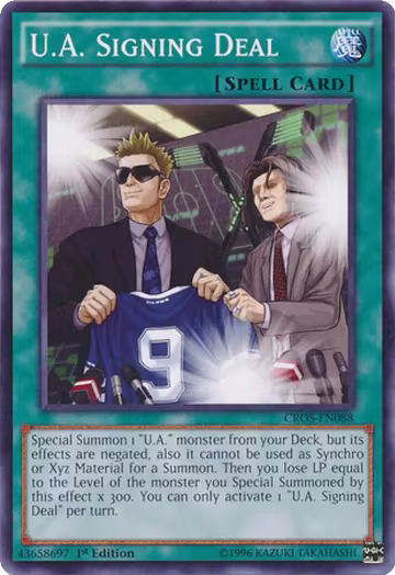 U.A. Signing Deal (CROS-EN088), Crossed Souls — Yu-Gi-Oh! card price